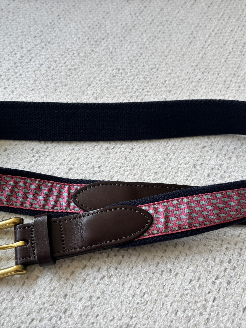 Vineyard Vines Whale Canvas Club Belt, Size 36
